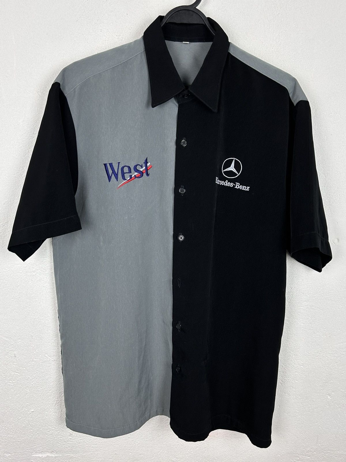 Mercedes-Benz 90s Vintage Mercedes Benz West Sponsor Formula F1 S/S Shirt Size US L / EU 52-54 / 3 - 1 Thumbnail