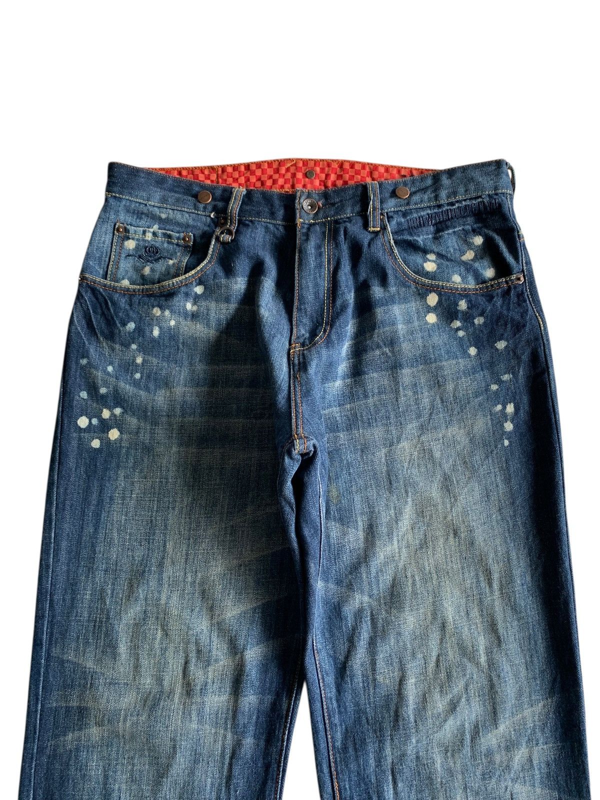 If Six Was Nine CROWN COLLECTIVE BIG SKULL PUNK JAPANESE DISTRESSED DENIM Size US 34 / EU 50 - 8 Thumbnail