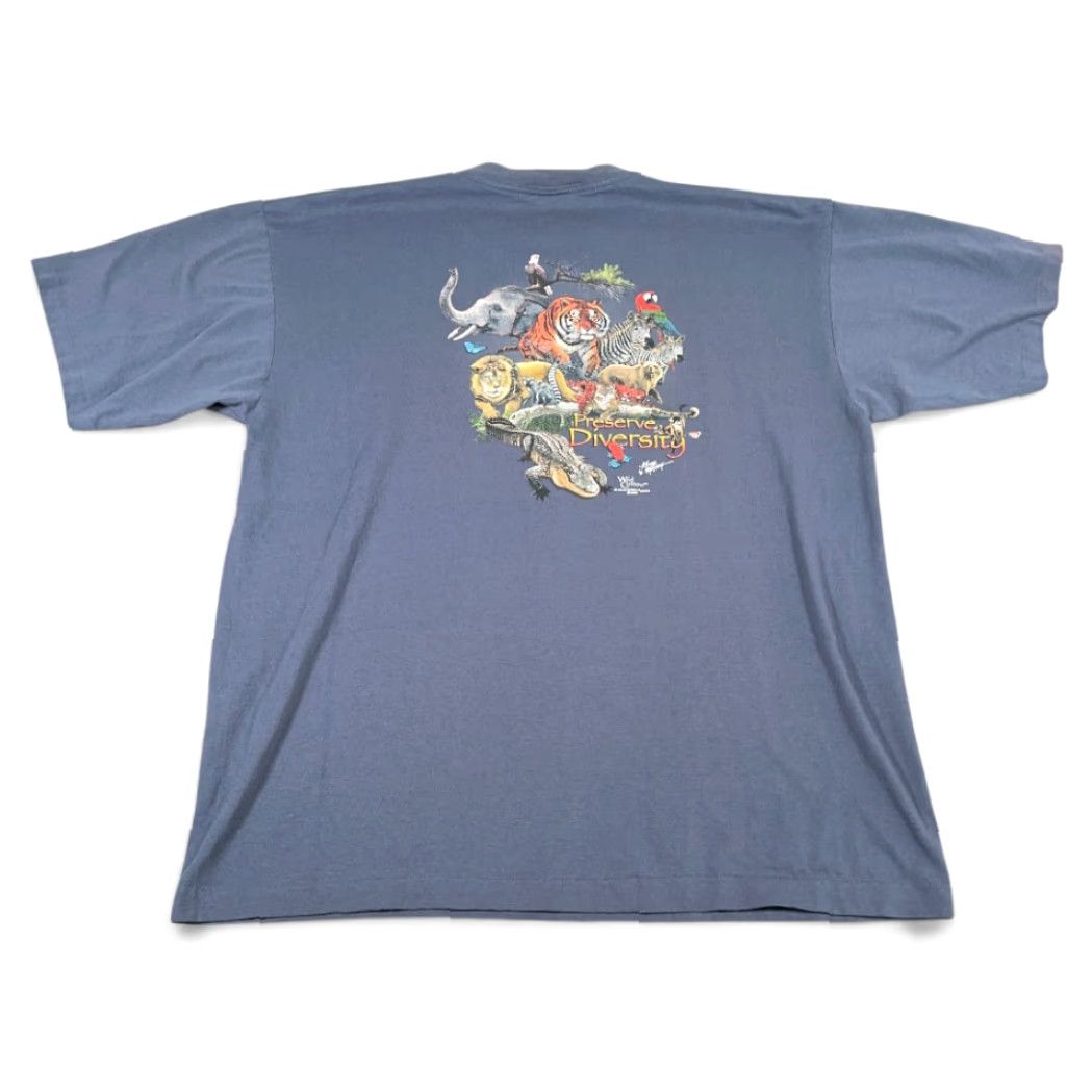 Vintage VINTAGE Wild Cotton Bear Cub Shirt Adult XL Blue Nature Diversity Art USA Made Y2K Mens T-Shirt Short Sleeve Crew Neck Cotton Size US XL / EU 56 / 4 - 4 Thumbnail