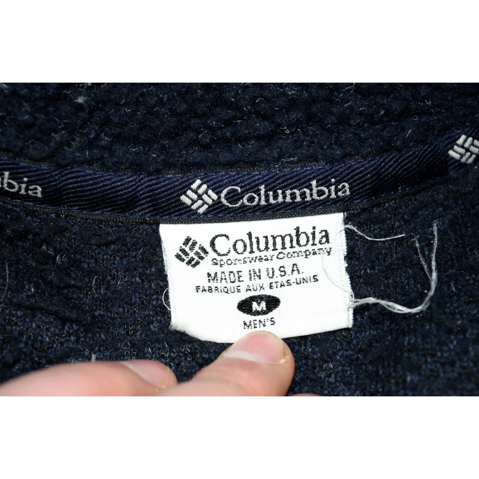 Vintage VINTAGE Columbia SHERPA ZIP Jacket MEN M NAVY Fleece 90s Outdoor Casual Logo/Full Zip (USA) Size US M / EU 48-50 / 2 - 3 Thumbnail