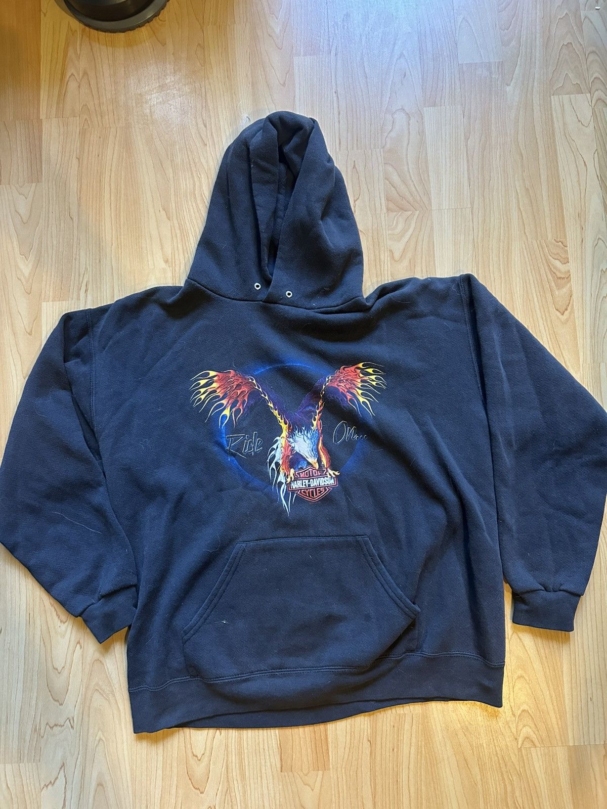 90s Harley-Davidson フレイム　ファイヤー　イーグルパーカー Vintage 90s Harley Davidson Flame Hoodie Vintage Harley