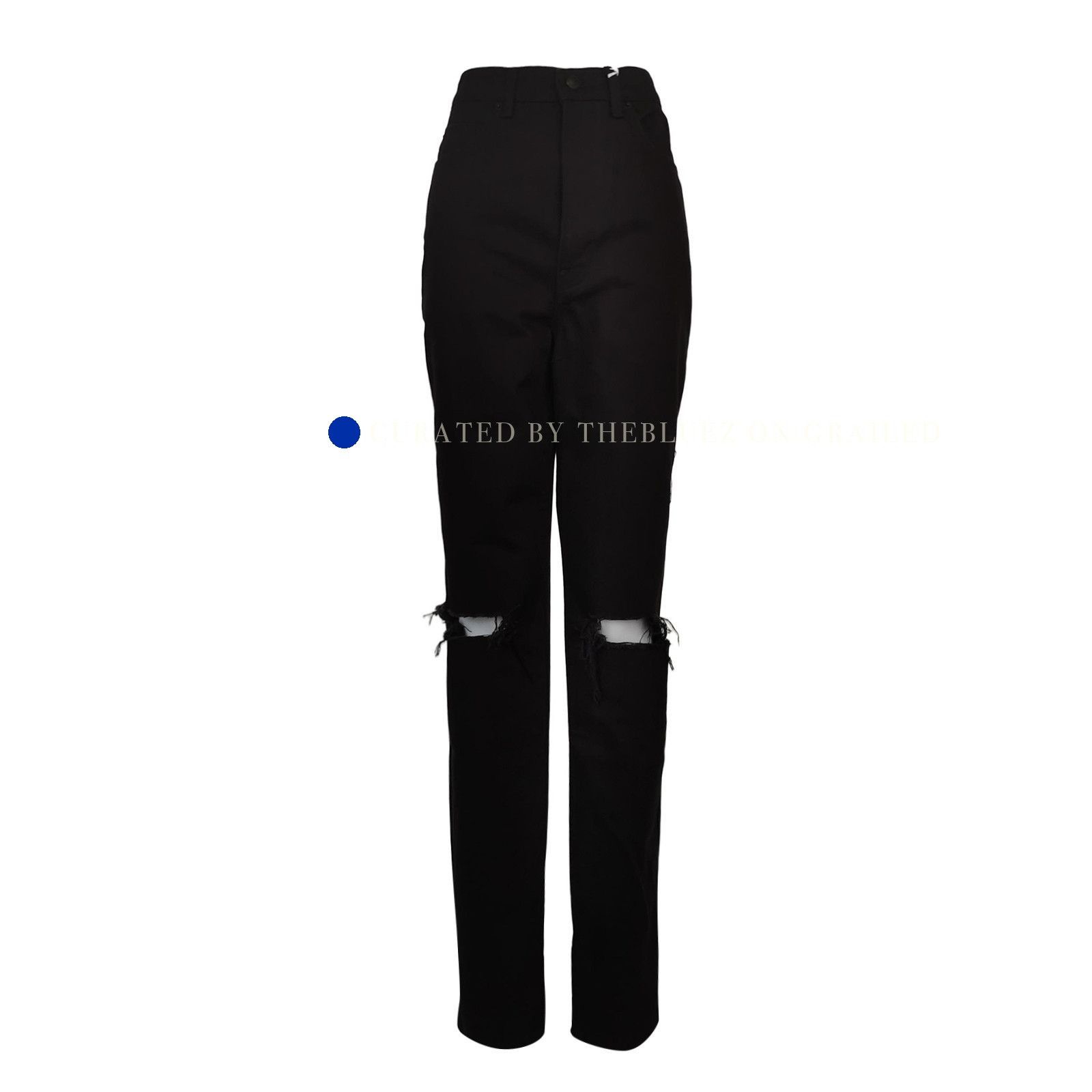 Alexander Wang Distressed Black Denim Jeans Size US 30 / EU 46 - 1 Thumbnail