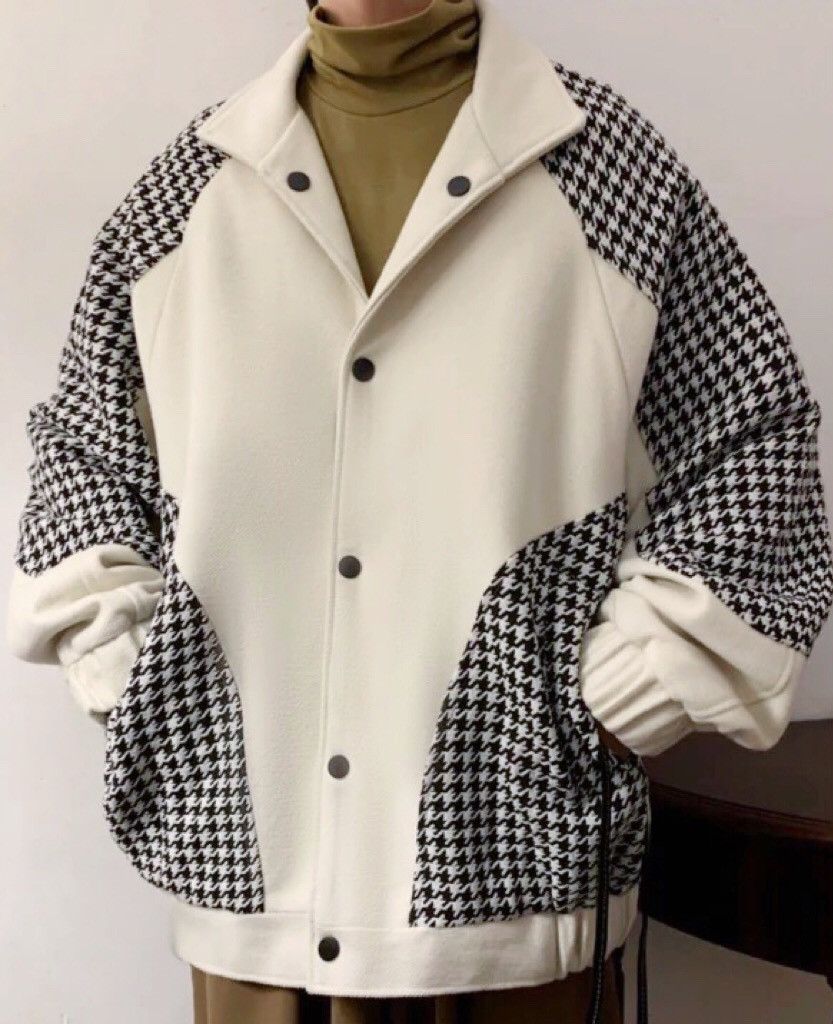 Korean fashion retro houndstooth jacket