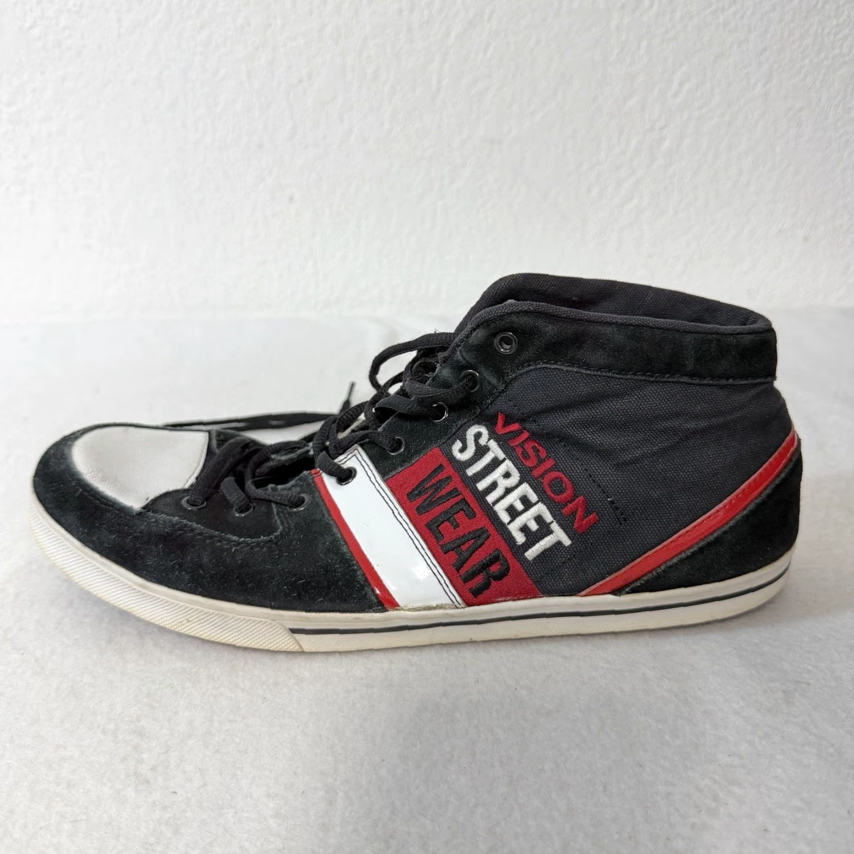 Etro Vision Street Wear Men's Retro Hi Top Suede Leather Black Red Skate Shoe Size 12 Size US L / EU 52-54 / 3 - 4 Thumbnail