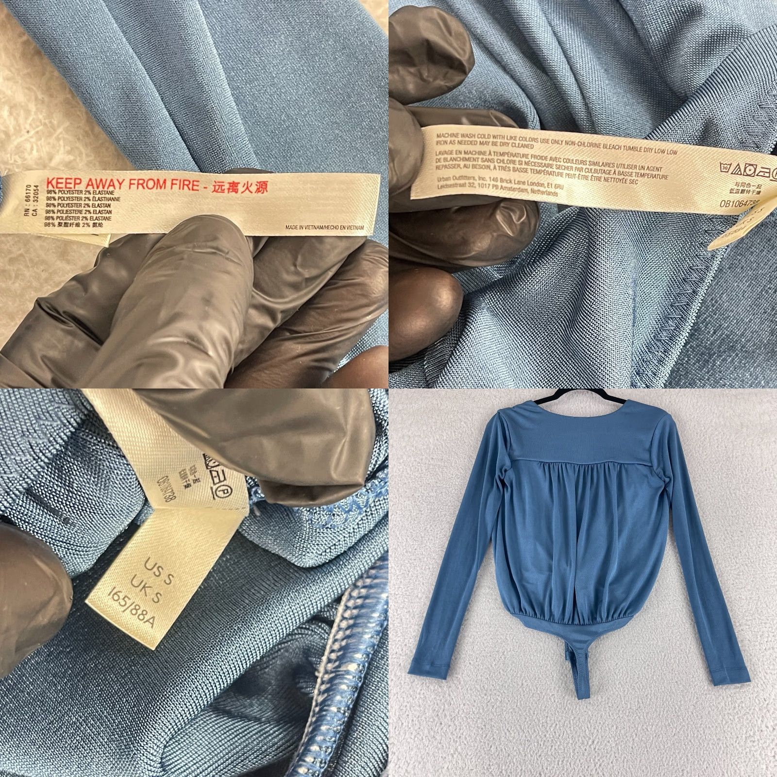 Free People Free People Bodysuit Shirt Women Small Blue Long Sleeve Deep V-Neck Pre-Owned Regular Fit Size S / US 4 / IT 40 - 9 Thumbnail