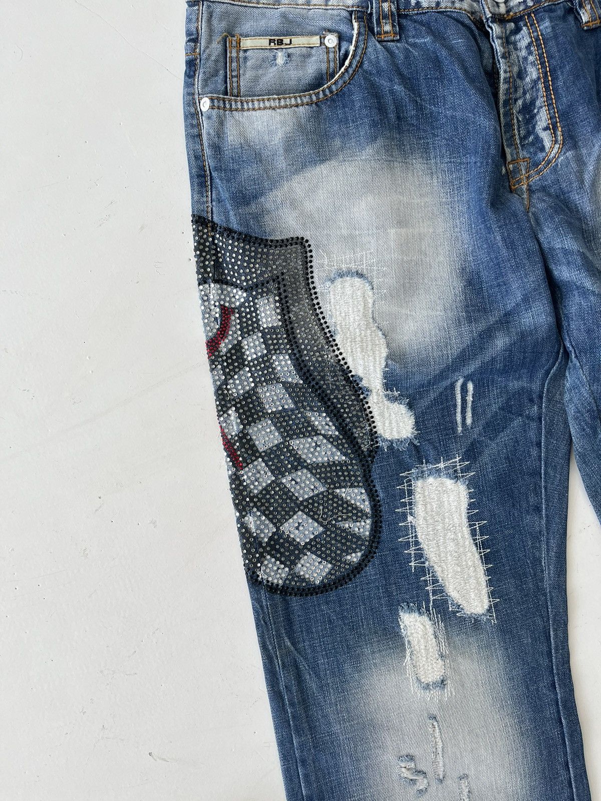 If Six Was Nine Vintage distressed Japanese jeans Musidor Rolling Stones y2k Size US 34 / EU 50 - 7 Thumbnail
