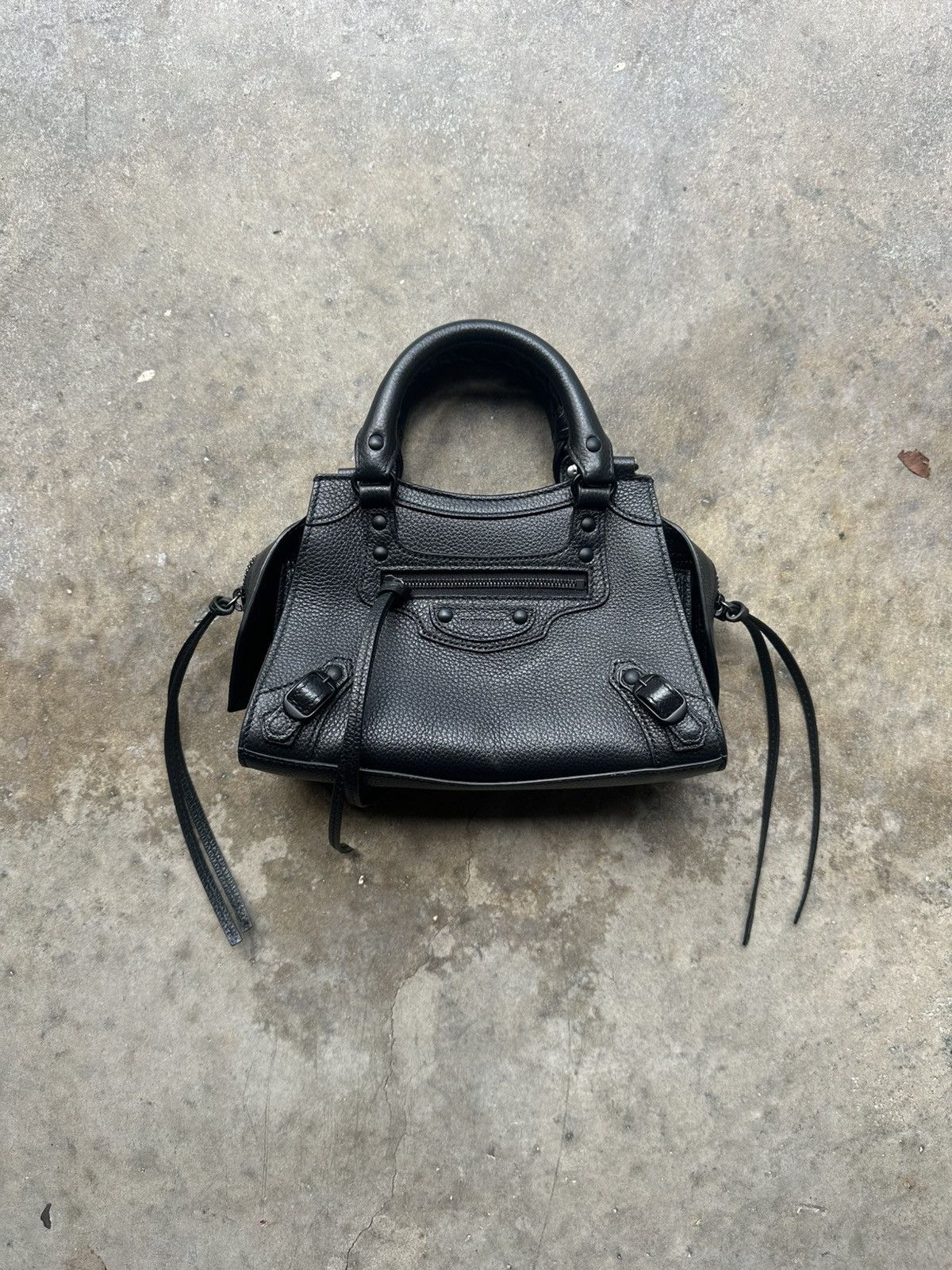 Balenciaga Black Grained Calfskin Neo Classic Mini City Bag, Women's
