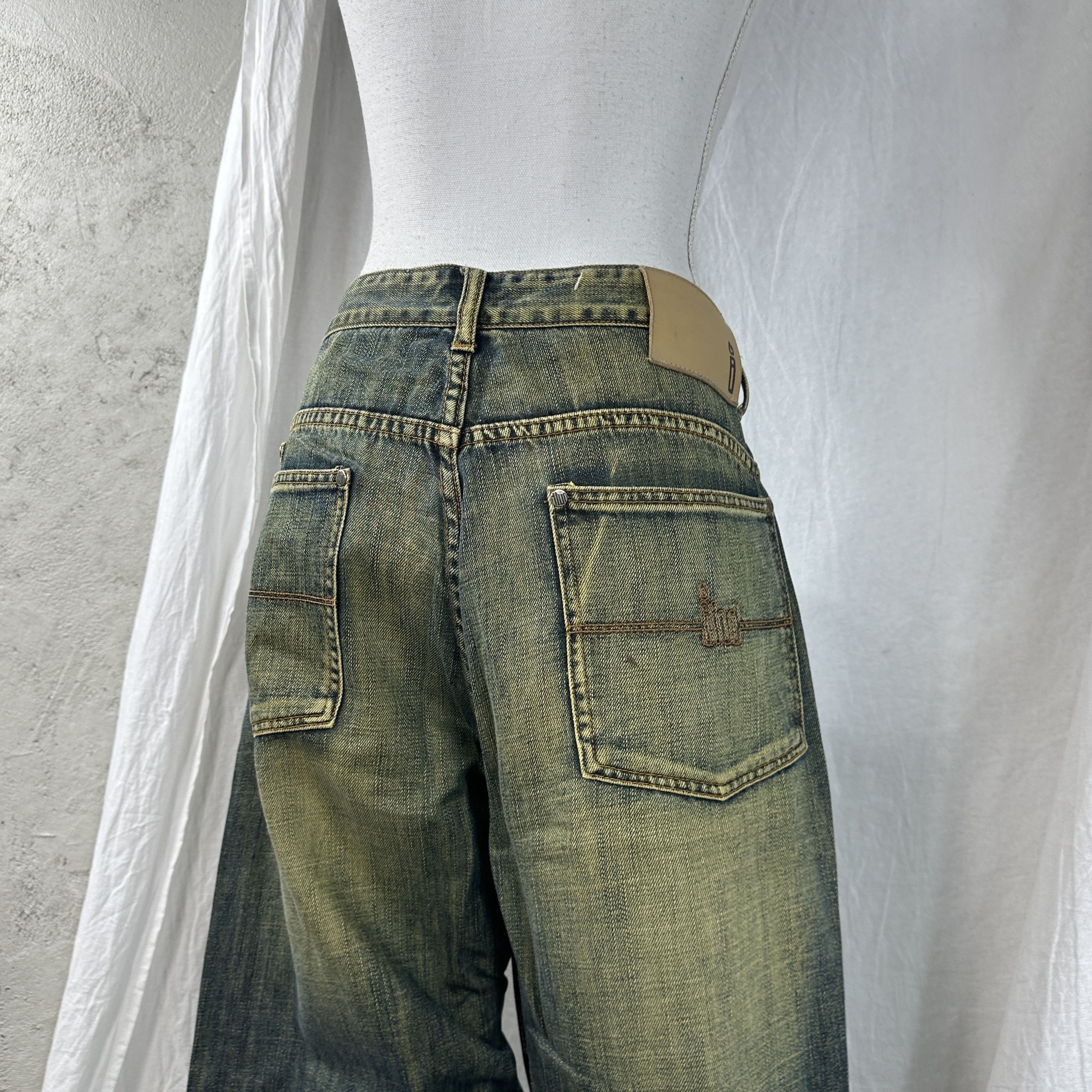 Vintage Vintage Denim Rotten Green Wide Leg Baggy Y2K Jeans Size 25" / US 0 / IT 36 - 4 Thumbnail