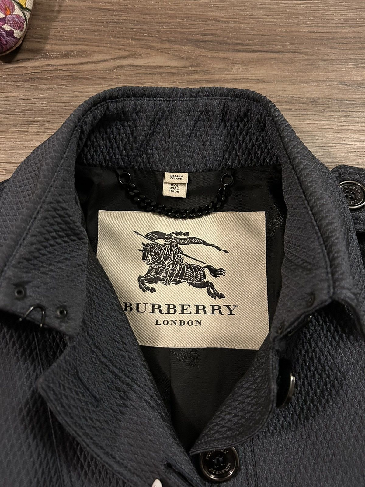 Burberry Burberry London Adrienne Diamond-Weave Pleated Coat Size XS / US 0-2 / IT 36-38 - 4 Thumbnail