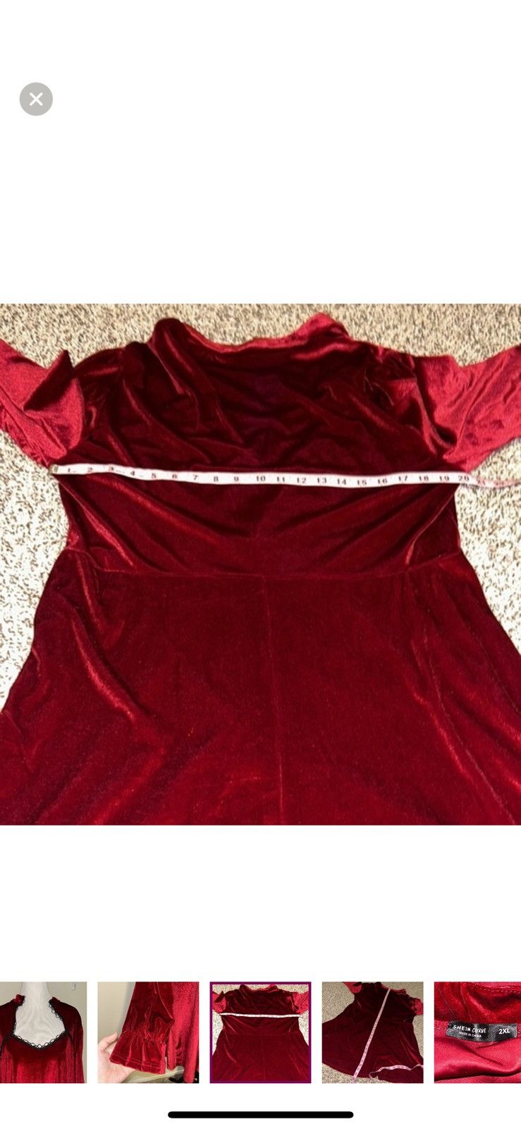 Shein Shein 2XL maroon velvet long sleeved dress Size XXL / US 16-18 / IT 52-54 - 5 Thumbnail