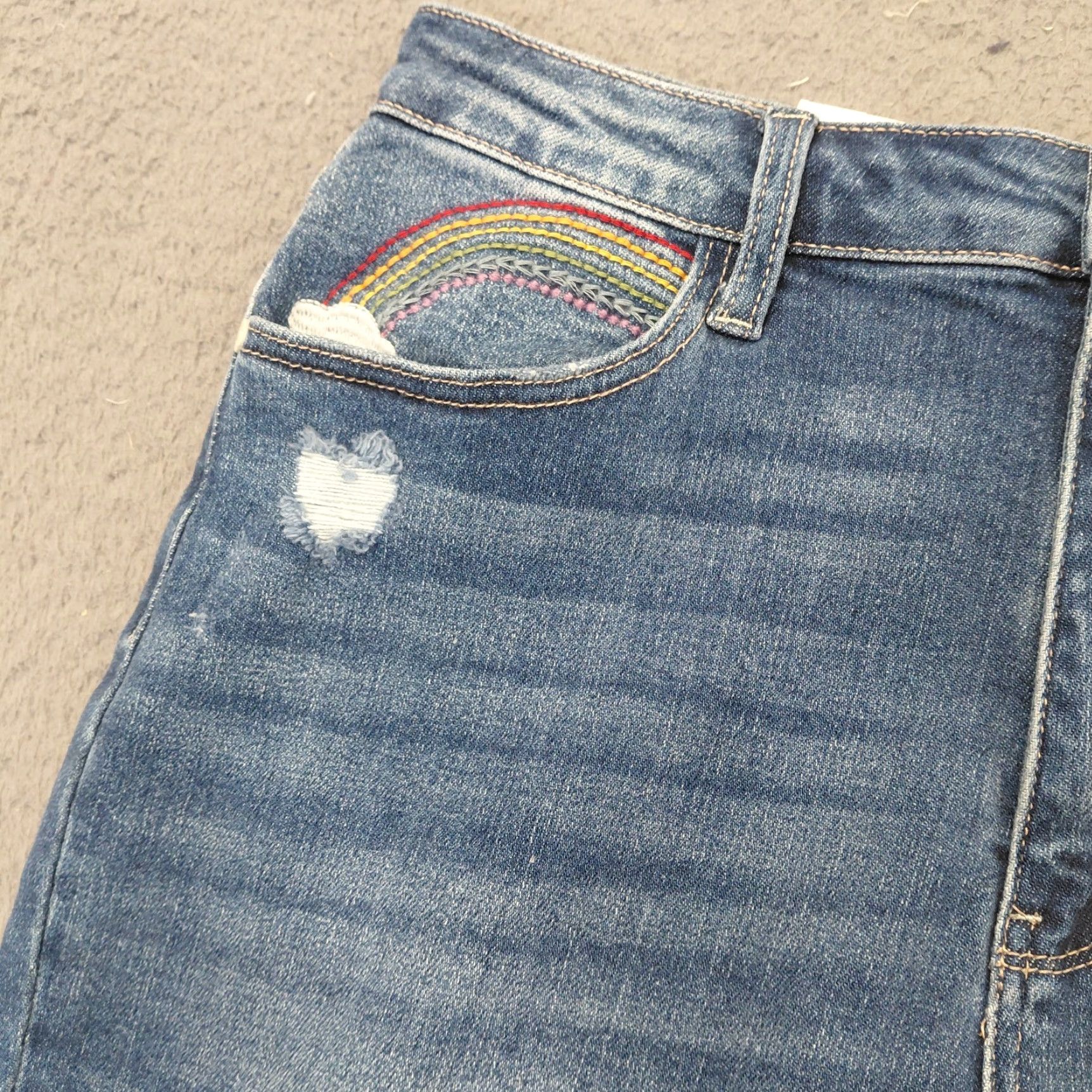 Vintage Judy Blue Jeans Womens Plus 15/32 Blue Denim Straight High Waist Distressed Jeans Size 36" / US 14 / IT 50 - 5 Thumbnail