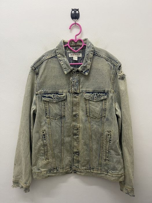 distressed denim jacket h&m