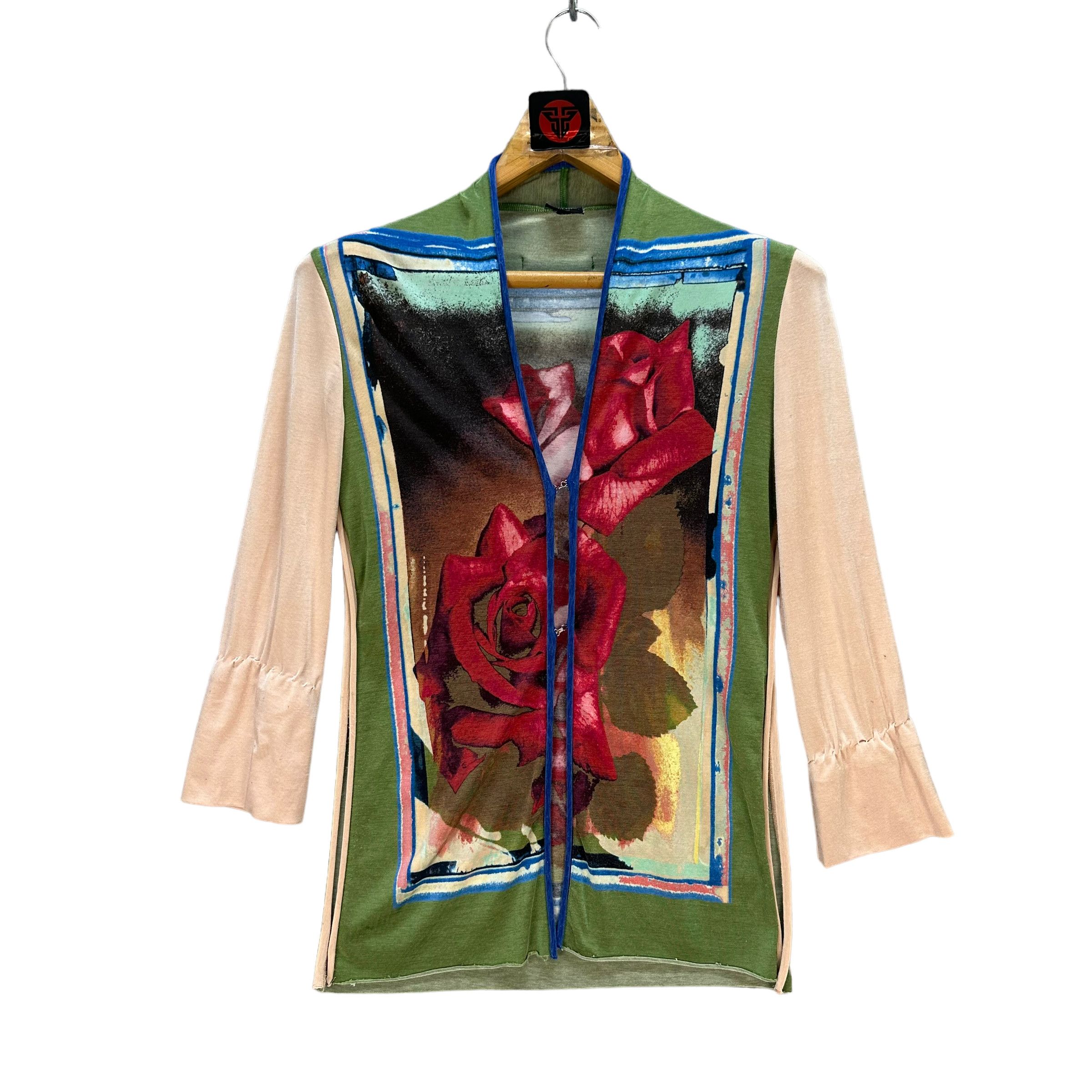 Jean Paul Gaultier JEAN PAUL GAULTIER FEMME ROSE GRAPHIC CARDIGAN #7715-166 Size M / US 6-8 / IT 42-44 - 1 Thumbnail