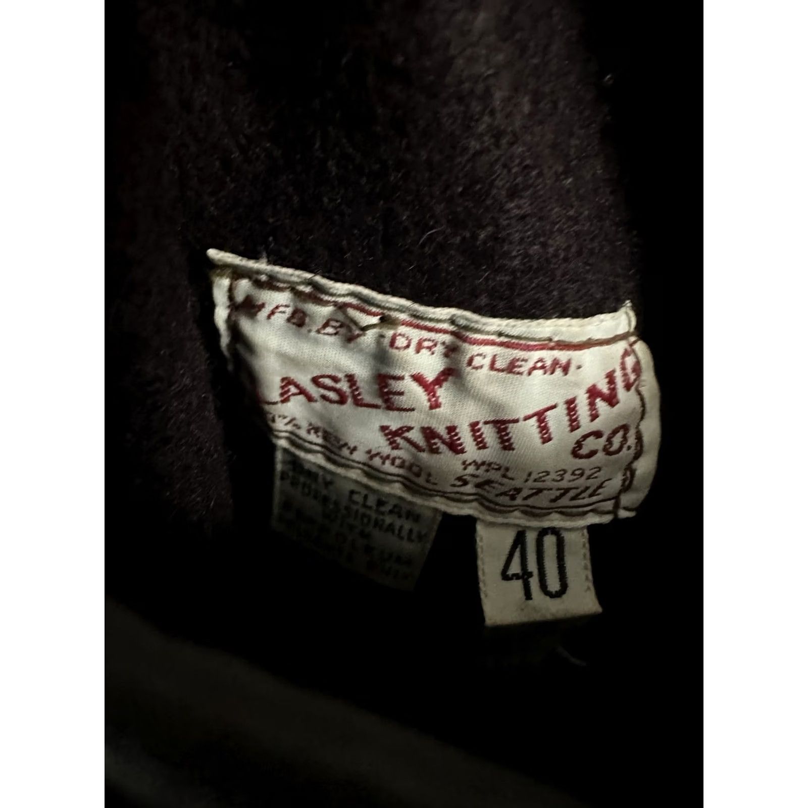 CO VTG 50s Lasley Knitting CO Wool Varsity Jacket Size 40 USA Maroon Leather Sleeve Mens Wool Coats & Jackets Size US XXS / EU 40 - 3 Thumbnail