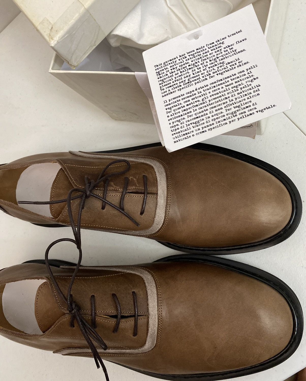 Maison Margiela Maison Margiela 22 🇮🇹 Brown Leather Suede Trim Oxfords 13 New Size US 13 / EU 46 - 16 Thumbnail