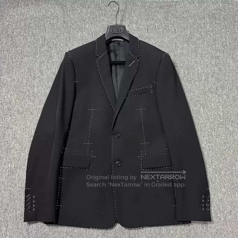 Dior Dior Contrast Stitching Embroidered Wool Suit Jacket Size US M / EU 48-50 / 2 - 1 Thumbnail