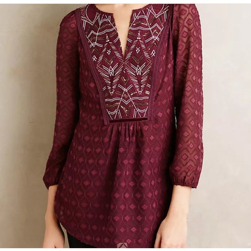 Anthropologie One September Anthropologie Madiran Peasant Blouse XS Size XS / US 0-2 / IT 36-38 - 1 Thumbnail