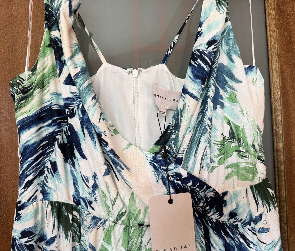 Other Adelyn Rae Nevina Ruffle Wrap Maxi Leaf Print Large Dress Size L / US 10 / IT 46 - 4 Thumbnail