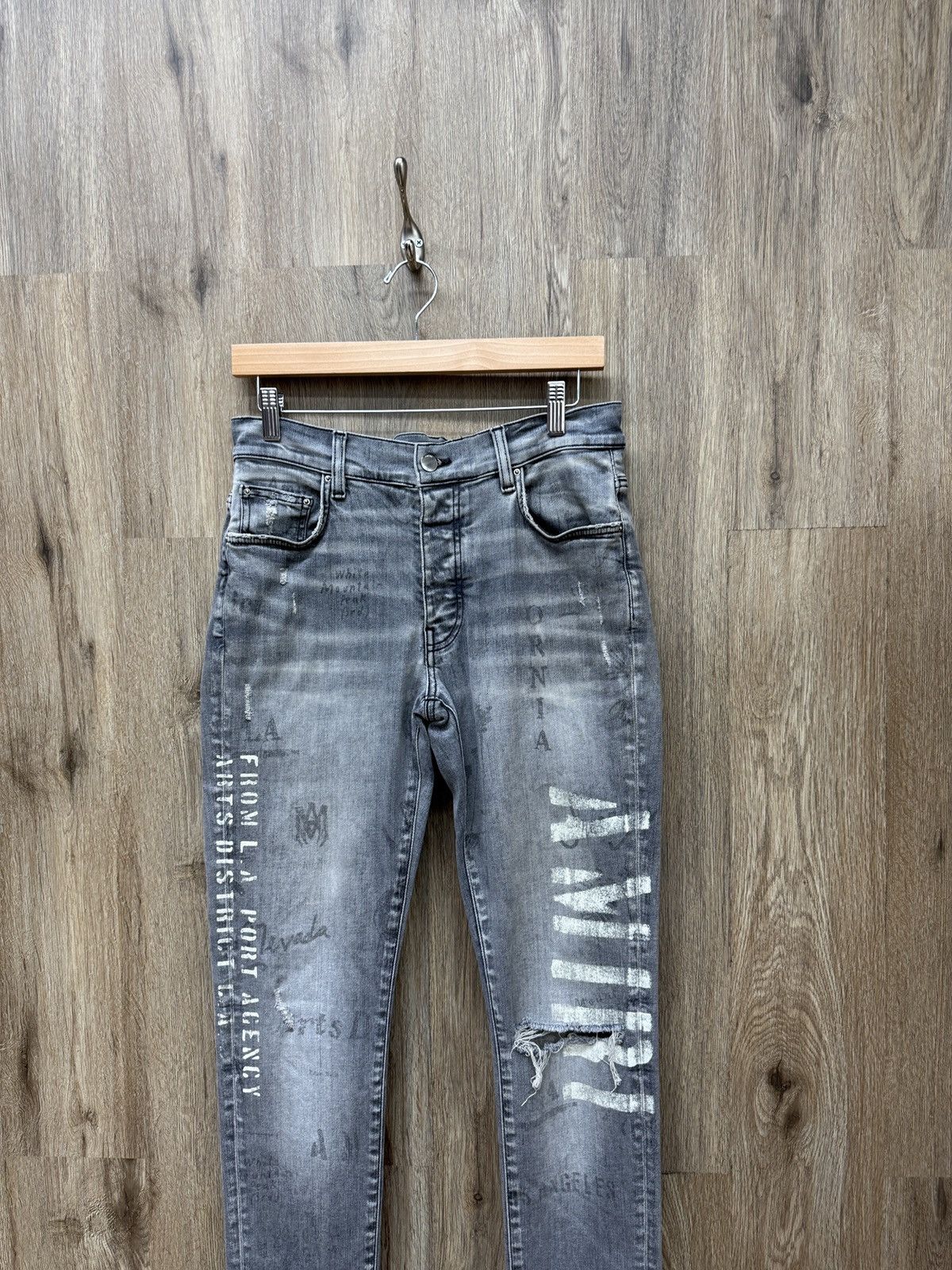 Amiri Amiri Denim Stencil Grey Jeans Size US 30 / EU 46 - 2 Thumbnail