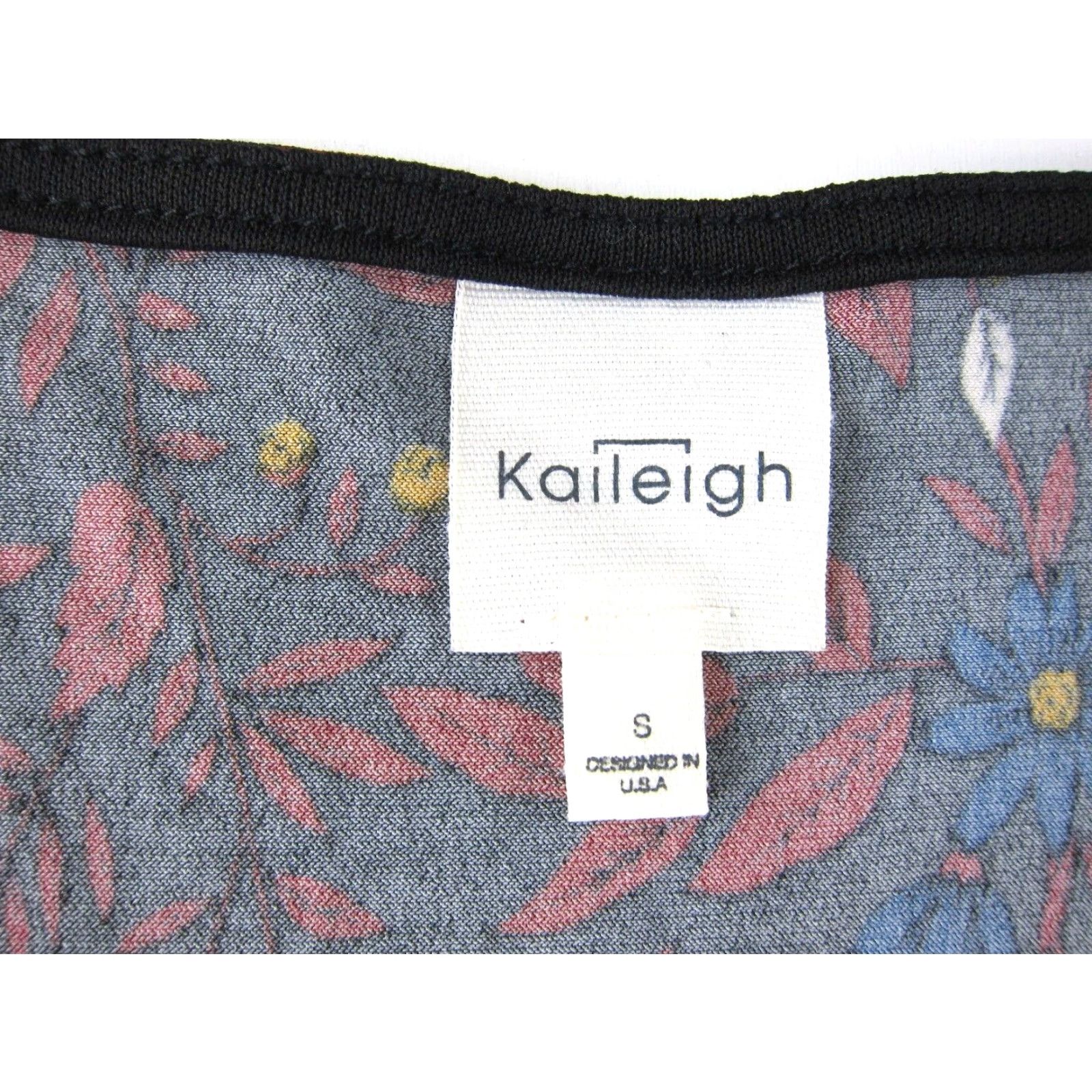 Vintage Kaileigh Dress Main Selling Point Brand Kaileigh Black Yellow Red Blue Stretch V-Neck Short Sleeve Midi Dress Small Size 28" / US 6 / IT 42 - 3 Thumbnail