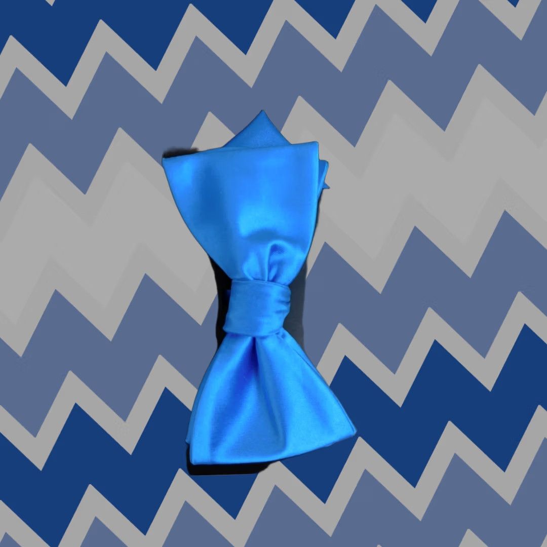 Alfani Alfani Bow Tie & Pocket Square Gift Set Blue 2pc Solid Polyester Men’s Wedding Pretied Tied Gift Set Mens Blue Bow Tie Pocket Square Size ONE SIZE - 1 Thumbnail