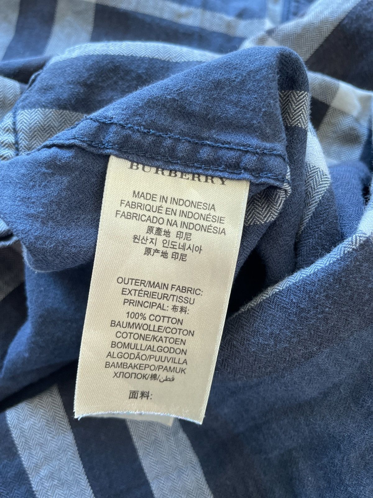 Burberry Burberry Blue nova Check Plaid Button Up Shirt 🔥 Size US L / EU 52-54 / 3 - 3 Thumbnail