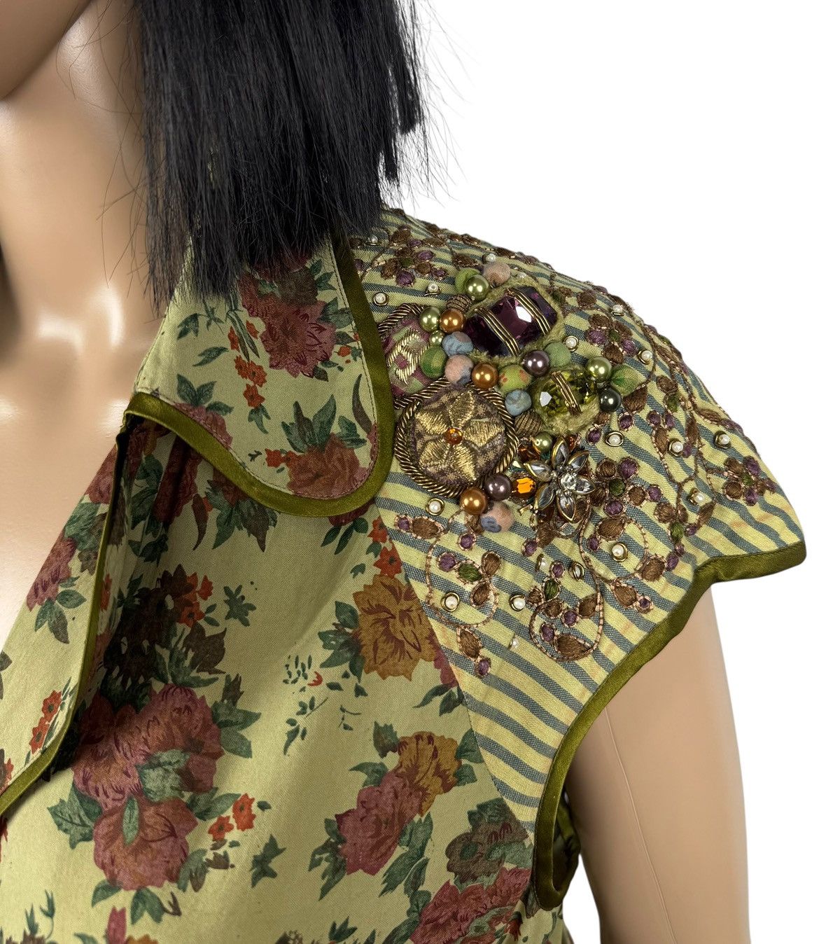 Other Sabyasachi Silk Cotton Maxi Dress Hand Printed Hand Stitched Size L / US 10 / IT 46 - 3 Thumbnail