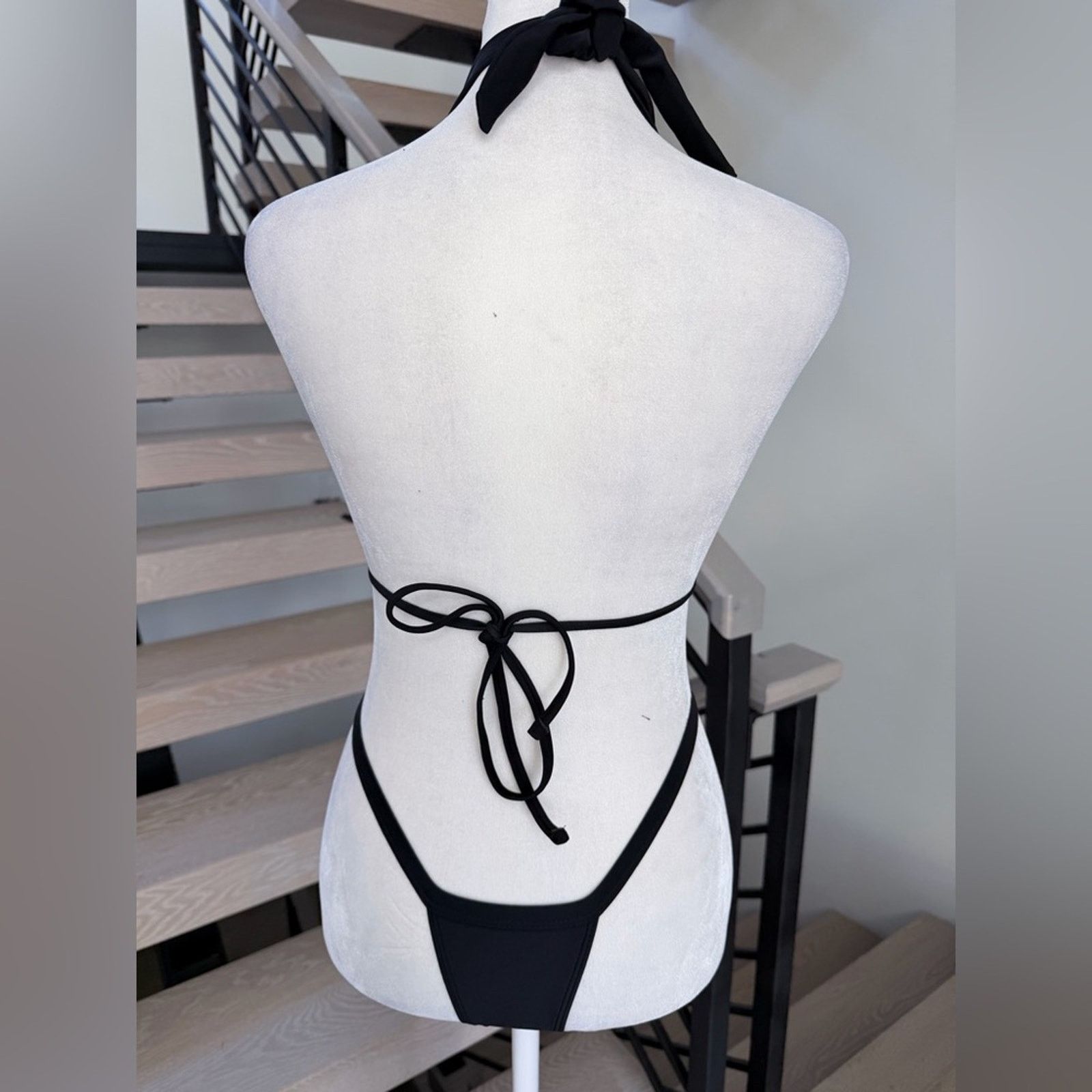 Other Black Bikini Swimsuit Swimwear with Rhinestones Thong size S Size ONE SIZE - 5 Thumbnail