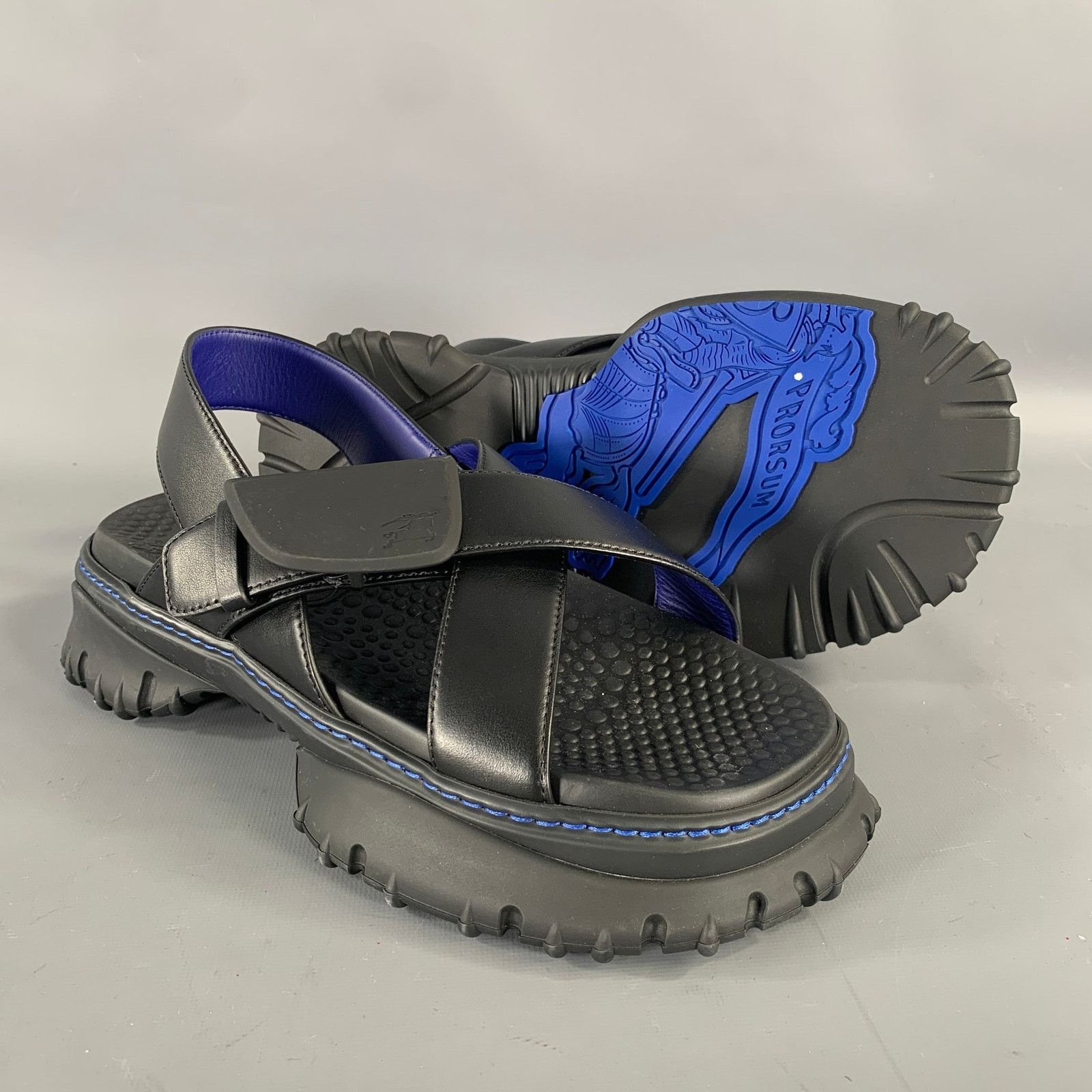 Burberry BURBERRY Size 10 Black Leather Sandals Size US 10 / EU 43 - 5 Thumbnail