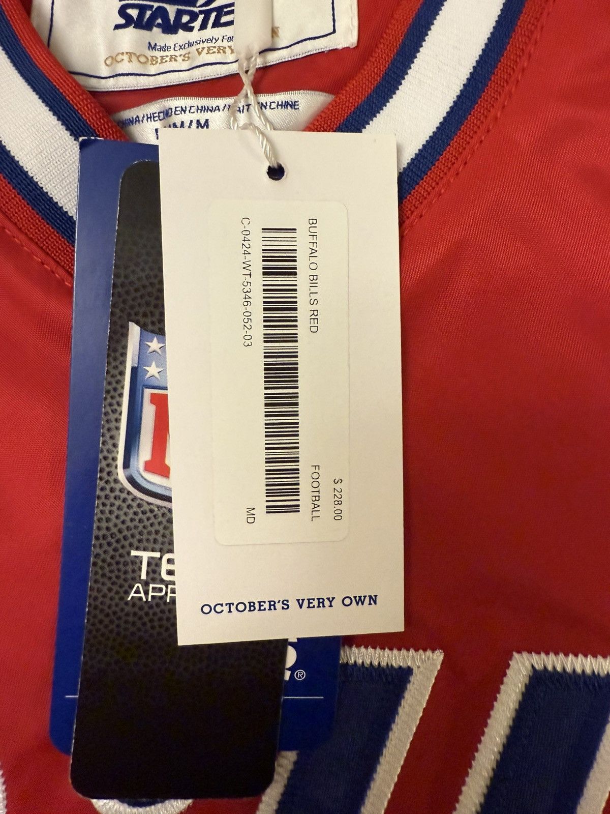October's Very Own OVO x Buffalo Bills Starter Trainer V-Neck Pullover Jacket Size US M / EU 48-50 / 2 - 7 Thumbnail