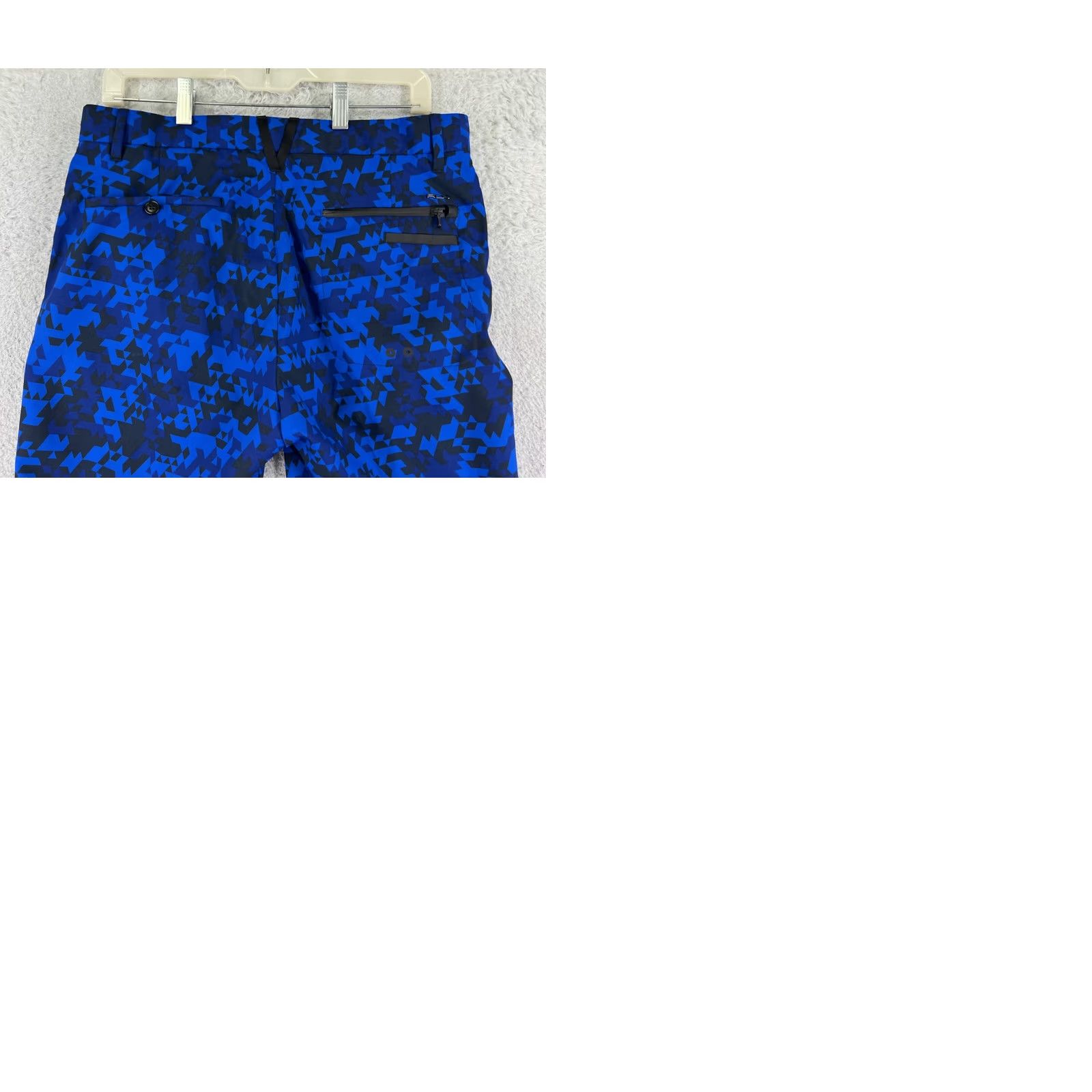 Under Armour Ralph Lauren RLX Pants Mens 32 Blue Crazy Triangle Pattern Golf Golfer Daly Poly Size US 32 / EU 48 - 10 Thumbnail