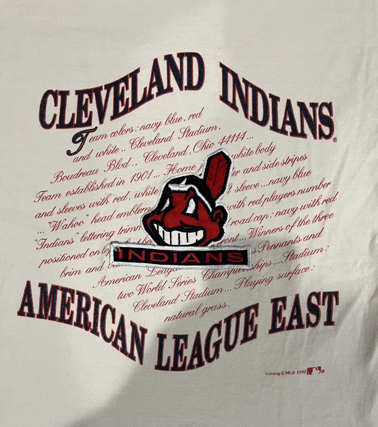 MLB × Nutmeg × Vintage Vintage 1992 Cleveland Indians Nutmeg MLB Tee Size US S / EU 44-46 / 1 - 3 Thumbnail