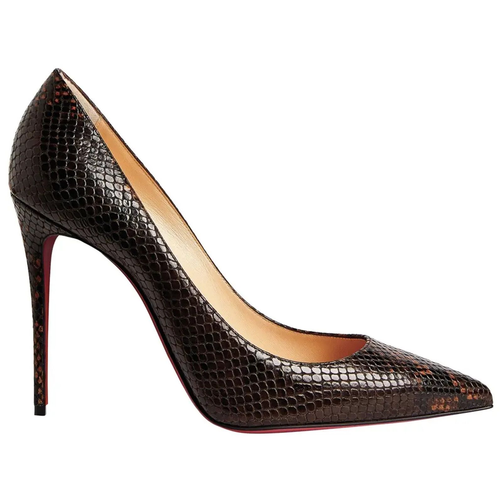 Christian Louboutin Kate 100 Calf Amazonia Dark Brown Pointed Toe Heel Pump 39 Size US 9 / IT 39 - 1 Thumbnail