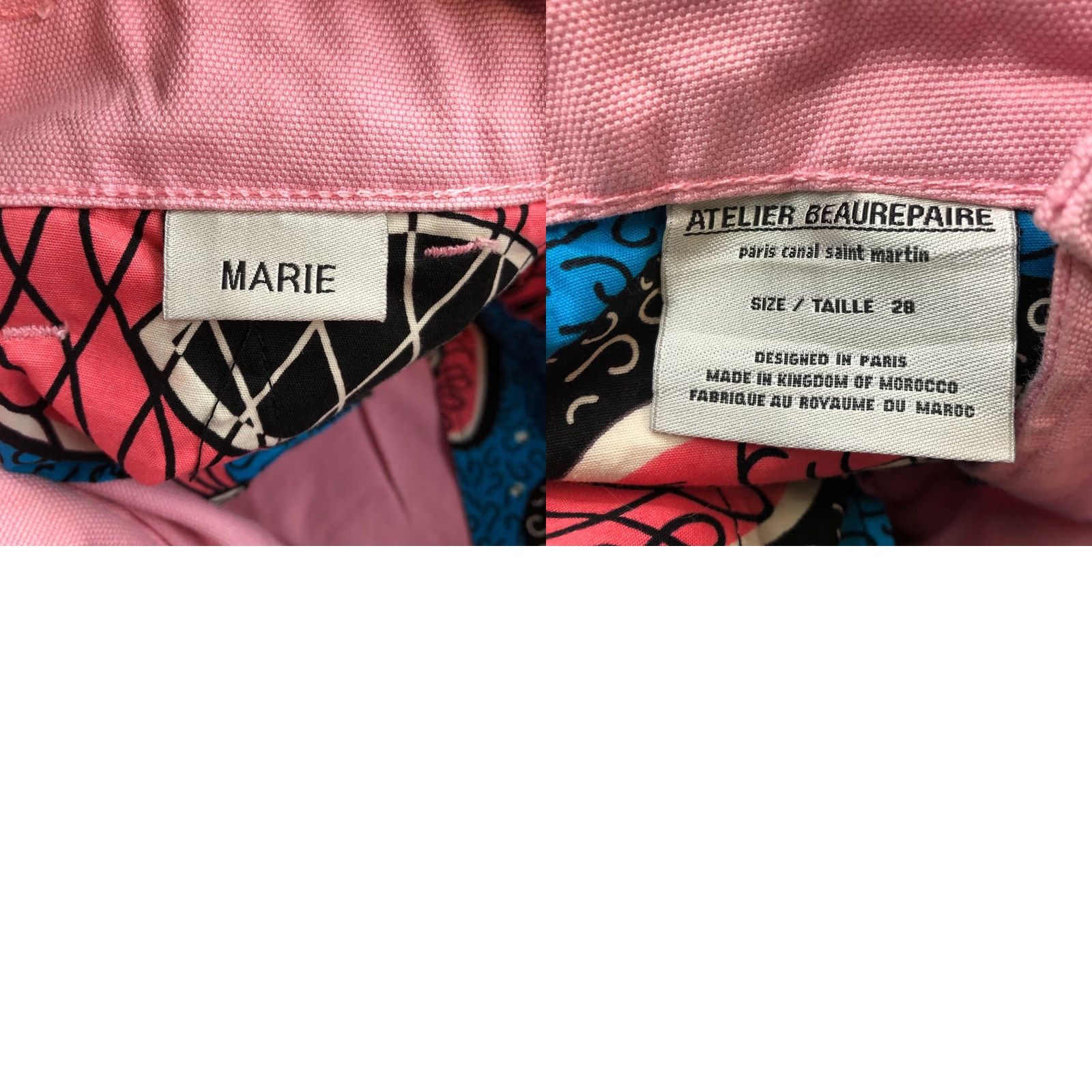 Pinko Atelier Beaurepaire Marie Canvas Pants Womens 28 x23 Straight Pocket Pink Front Logo Chino Casual Pants Womens Regular Straight Pink Jeans 28 Size 28" / US 6 / IT 42 - 8 Thumbnail