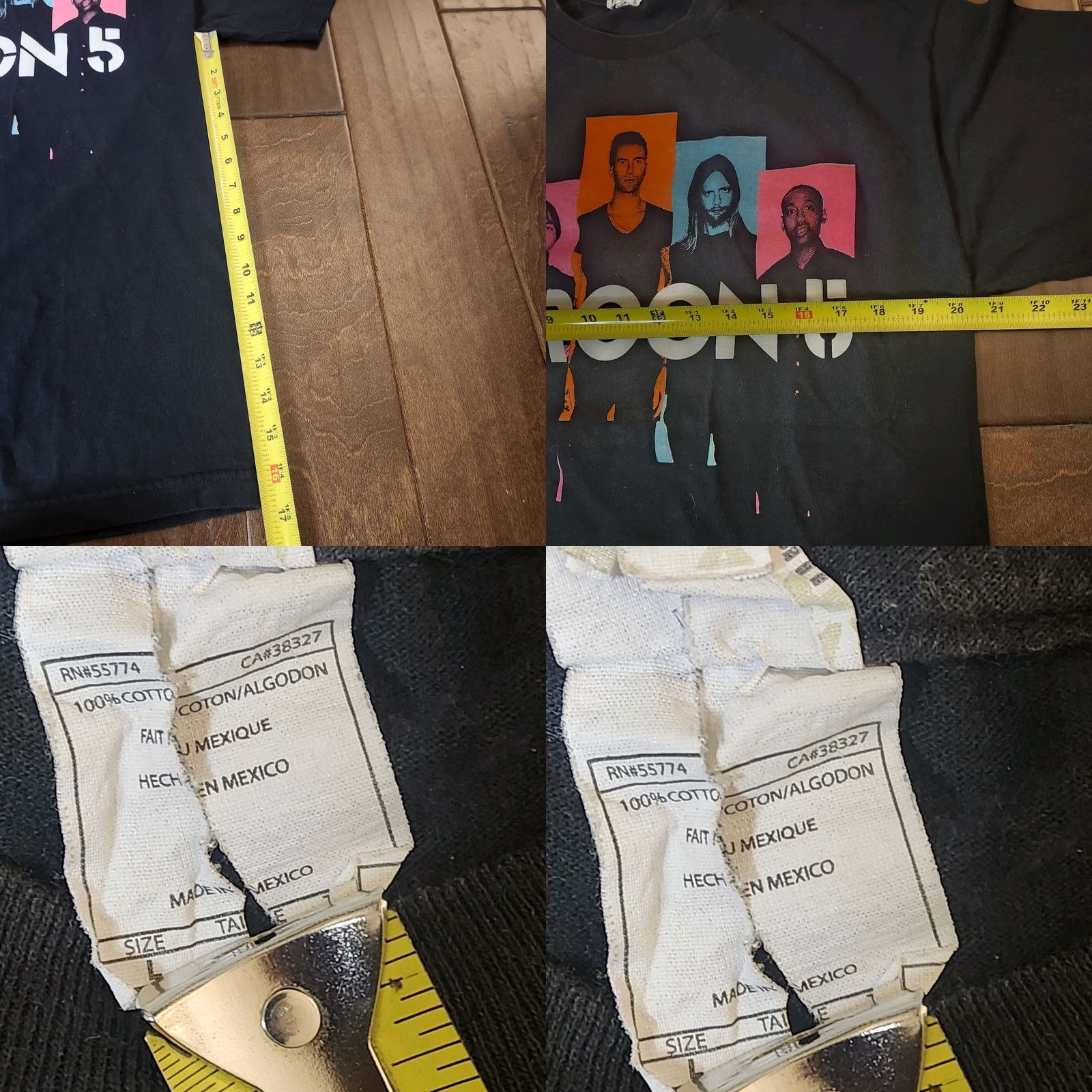 Doublet Maroon 5 Band Mens Black T-Shirt L Crew Neck Short Sleeve Double-Sided Logo 2013 Tour Neon Trees Owl City Concert Sz L Mens Size US L / EU 52-54 / 3 - 8 Thumbnail