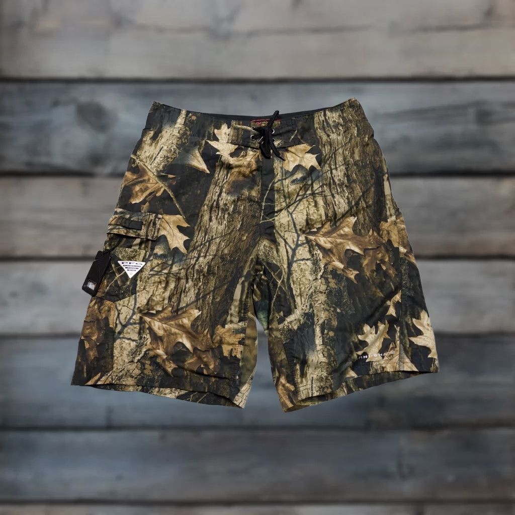 Realtree VINTAGE Columbia Boardshort Mens 36 Brown Camo Lightweight Beach Swimsuit Size US 36 / EU 52 - 1 Thumbnail