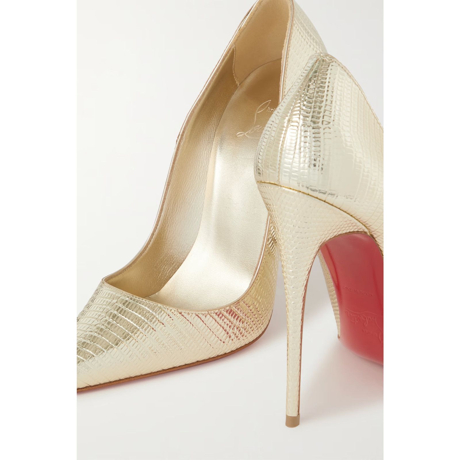 Christian Louboutin So Kate 120 Gold Lizard Lizzy Pointy Stiletto Heel Pump 37.5 Size US 7.5 / IT 37.5 - 6 Thumbnail