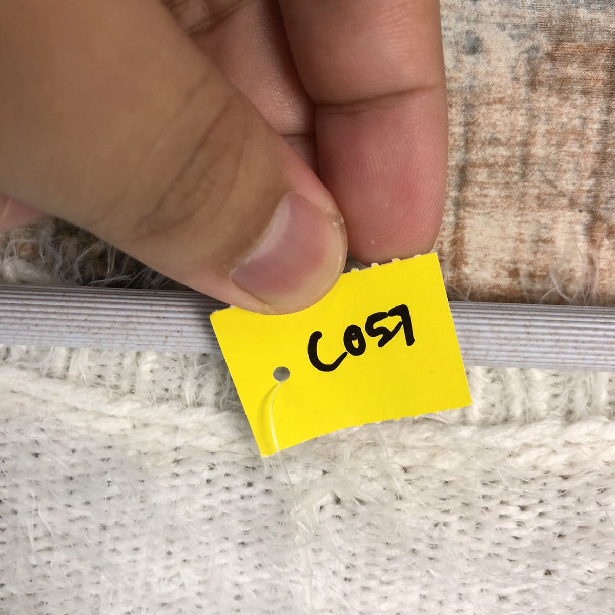 Homespun Knitwear × Japanese Brand × OVER THE STRiPES DLL Latina Stripe White fur shaggy mohair Knitwear #C057 Size M / US 6-8 / IT 42-44 - 9 Thumbnail