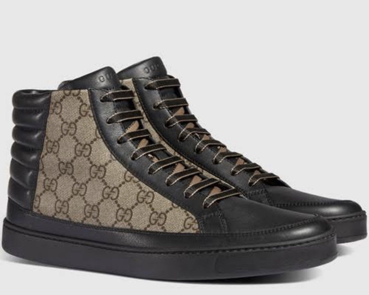 Gucci GG Supreme High Top ‘Black Tan Brown’ Sneakers Boots 386740 Size US 7.5 / EU 40-41 - 1 Thumbnail