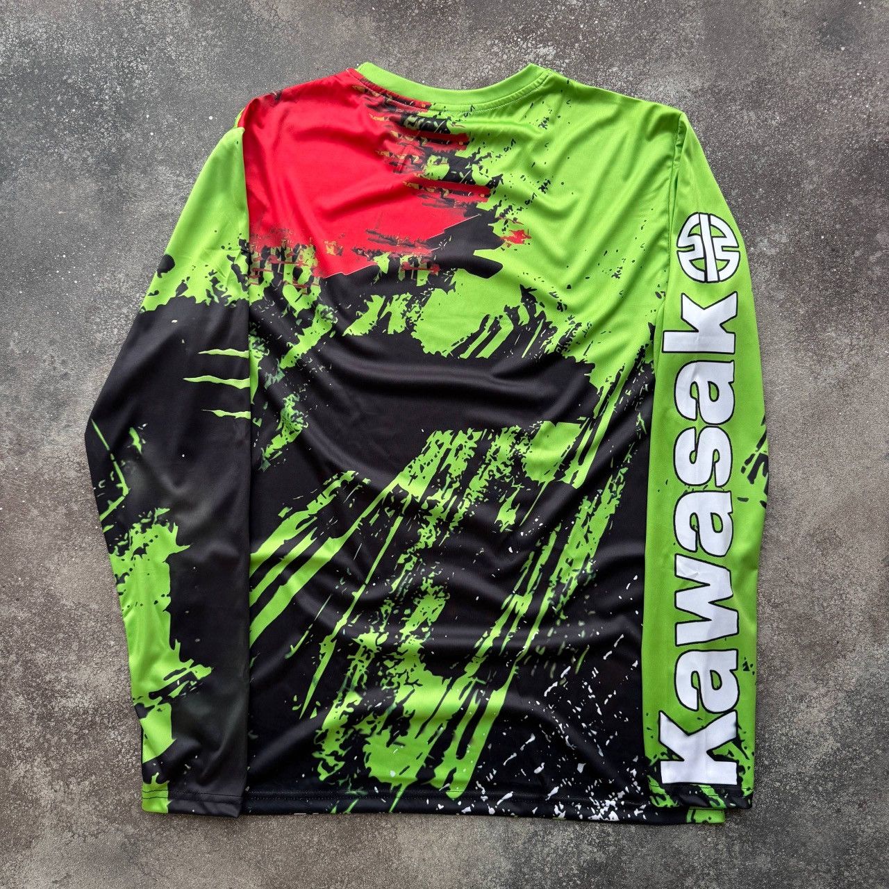 Japanese Brand Kawasaki Moto F1 Biker Racing Jersey Size US XL / EU 56 / 4 - 8 Thumbnail
