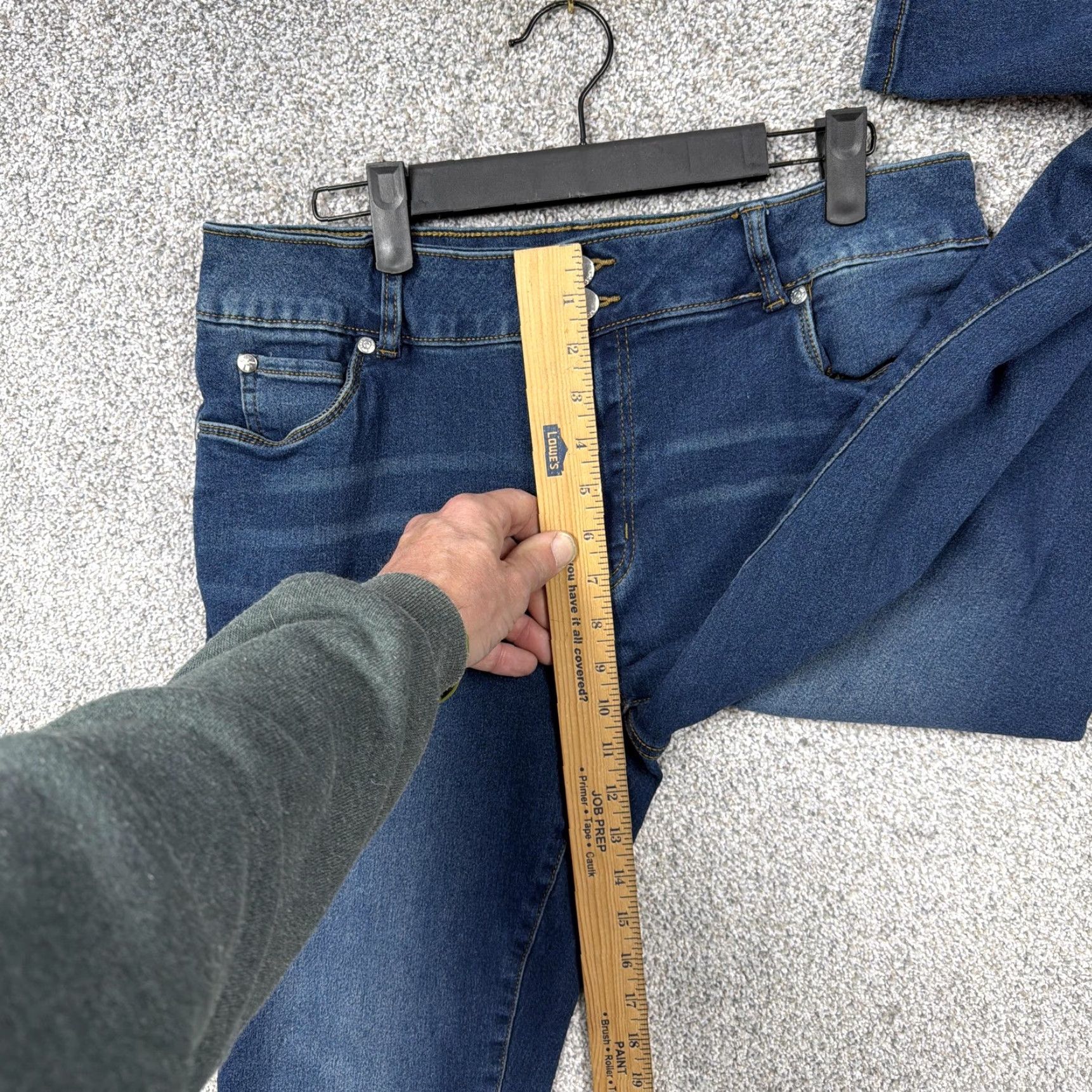 Vintage Tahari Jeans Womens 14/32 Blue Skinny Stretch Denim High Rise Regular 5-Pocket Pockets Denim Blue Size 36" / US 14 / IT 50 - 5 Thumbnail