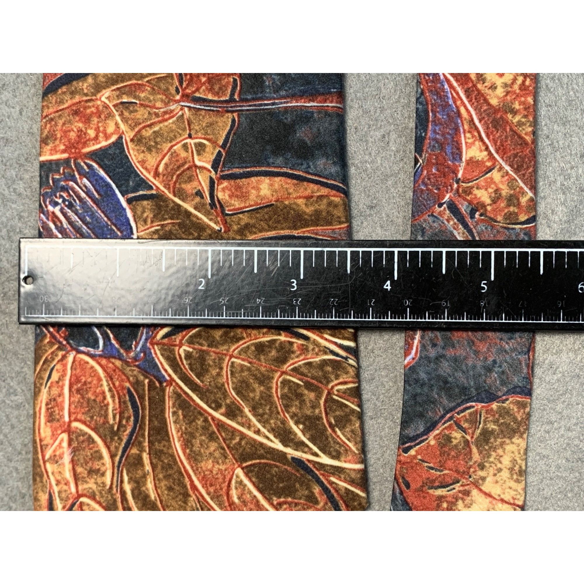Adams Row Adams Row Mens Tie Microfiber Red Brown Leaf Pattern Necktie Size ONE SIZE - 2 Thumbnail