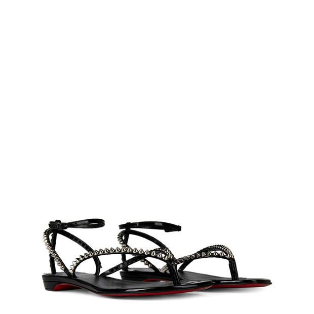 Christian Louboutin So Me Tonguetta Spiked Leather Sandals Size US 10 / IT 40 - 4 Thumbnail