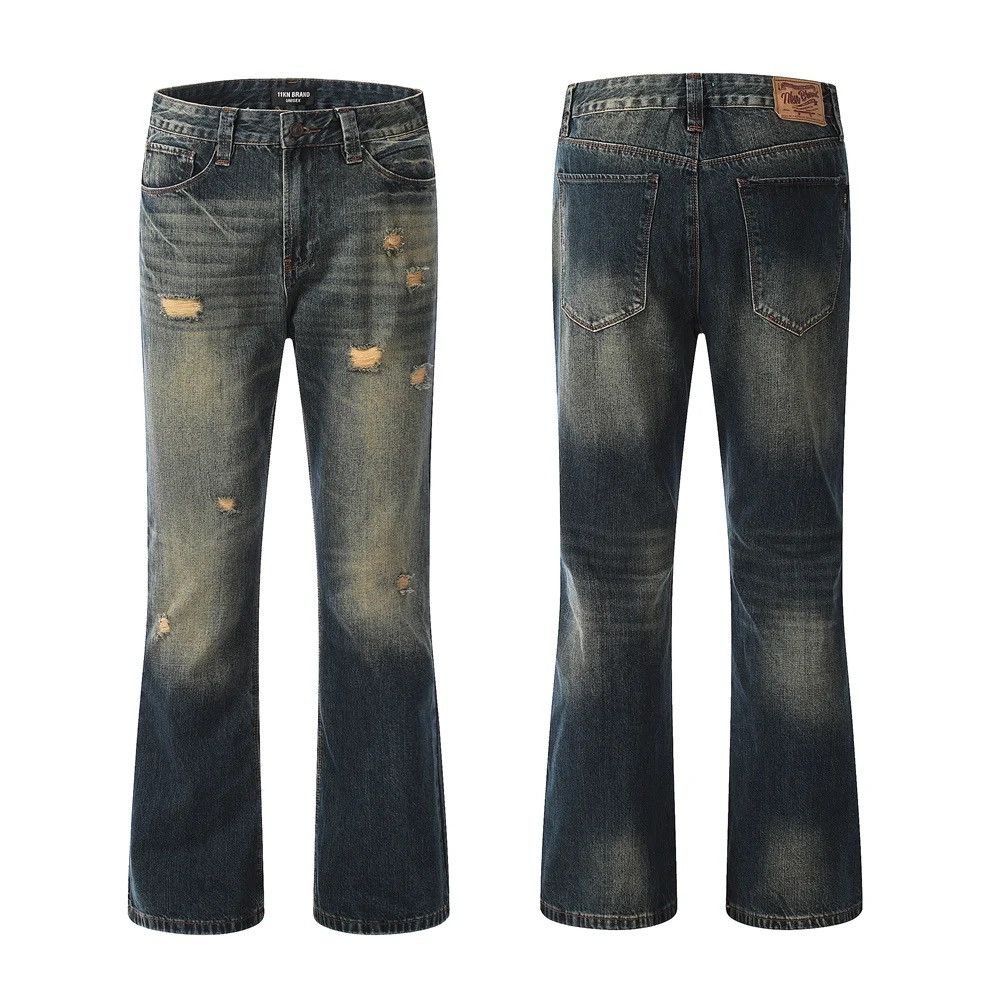 Japanese Brand × Jean Distressed Blue Flared Jeans Size US 30 / EU 46 - 4 Thumbnail