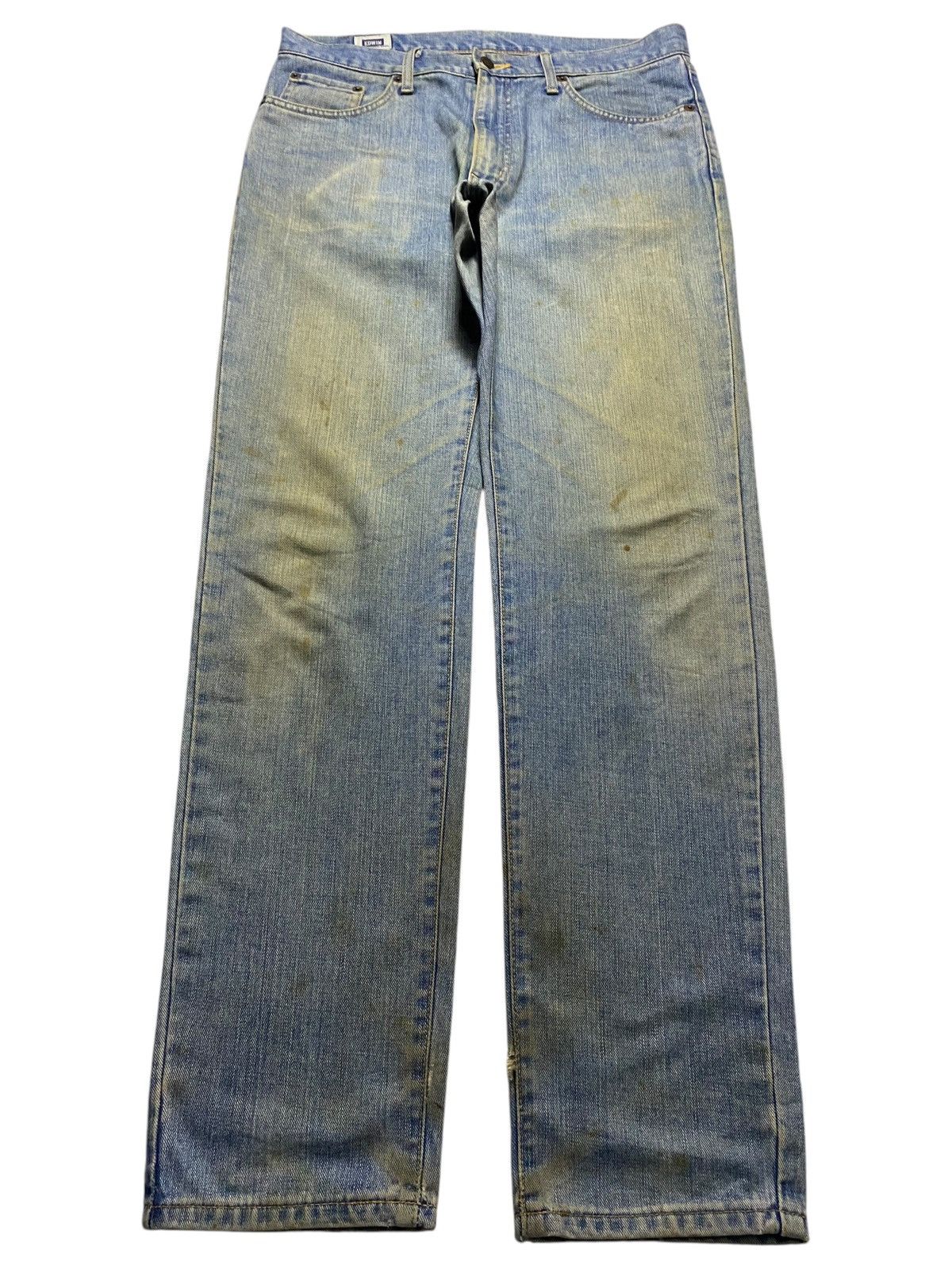Edwin Vintage Edwin 407 Grunge Blue Wash Distressed Jeans Size US 34 / EU 50 - 1 Thumbnail