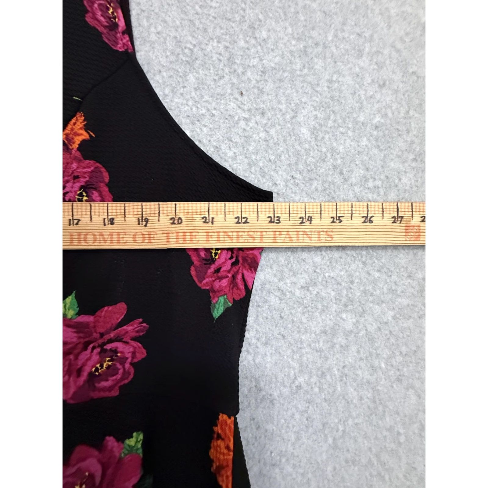Torrid Torrid Dress Womens 3 Black Floral Fit Flare Sleeveless Scoop Neck Knee Length Size XS / US 0-2 / IT 36-38 - 6 Thumbnail