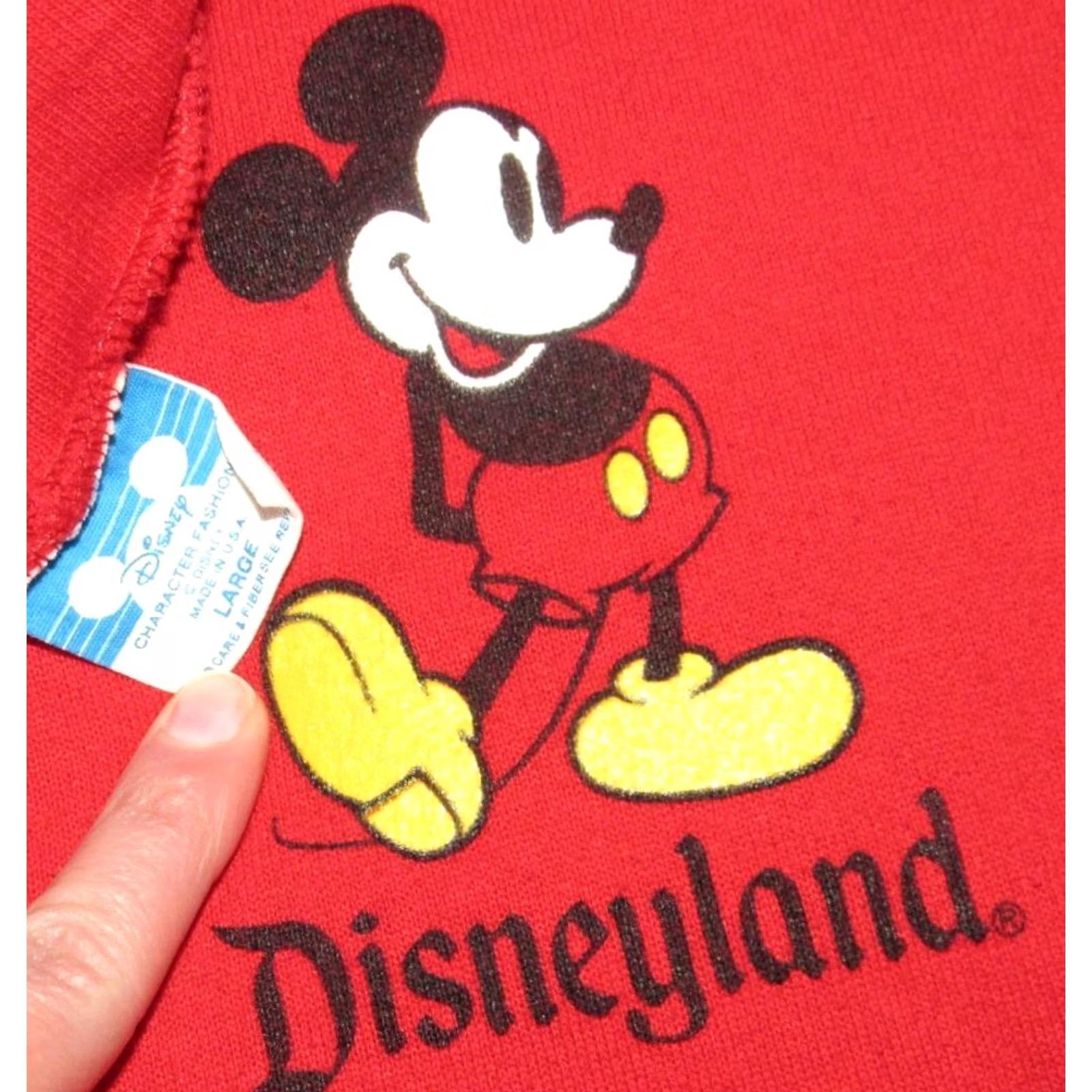 Disney Vtg 80s DISNEYLAND Red Full Zip Hoodie Sweater Large Size US L / EU 52-54 / 3 - 3 Thumbnail