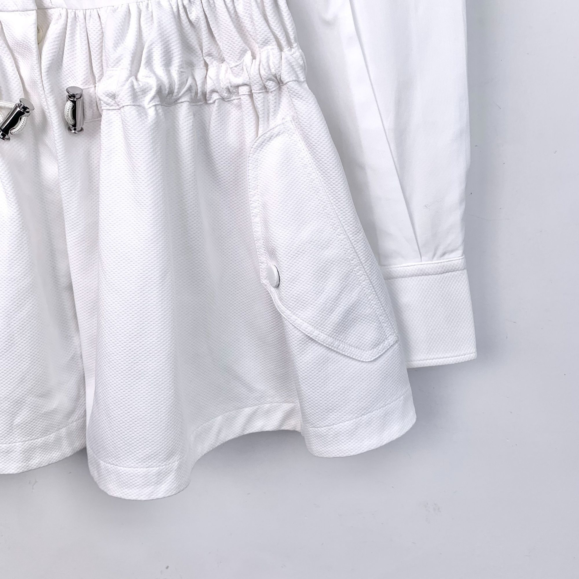 Alexander McQueen Alexander McQueen Womens White Peplum Long Sleeve Button-Dow Size XS / US 0-2 / IT 36-38 - 4 Thumbnail
