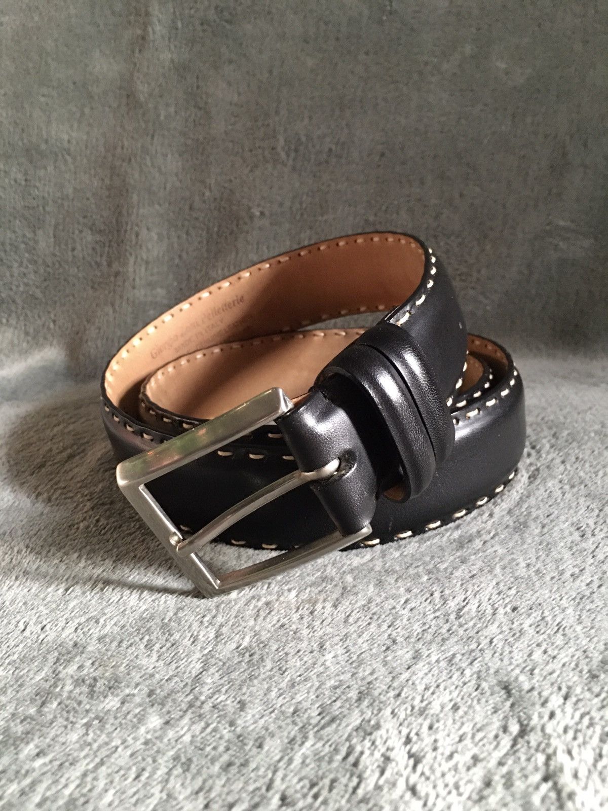 Giorgio Zoni Pelletterie Leather Handmade Italy Mens Belt 85