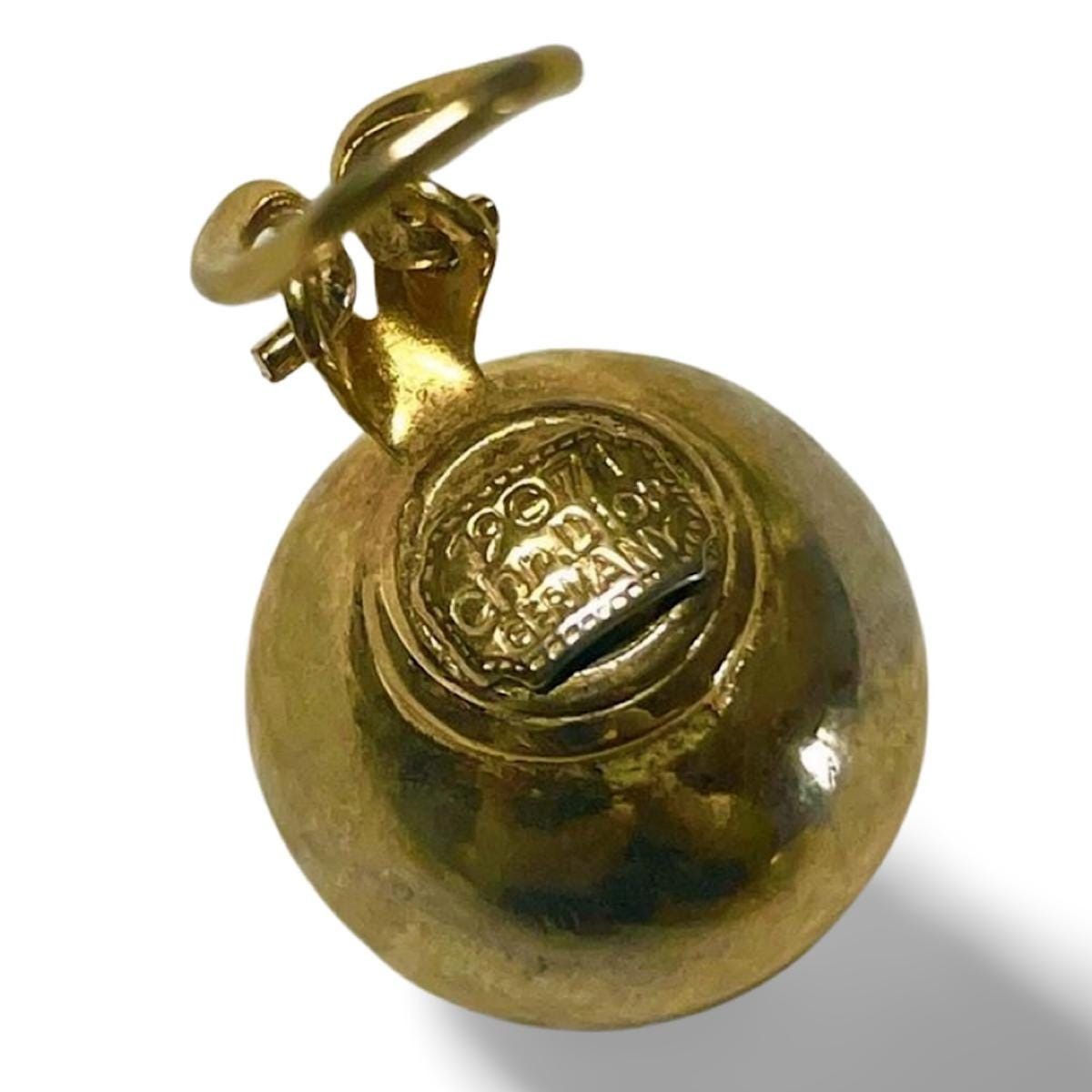 Dior 1970s. Vintage Christian Dior golden ball shape earrings. Size ONE SIZE - 3 Thumbnail